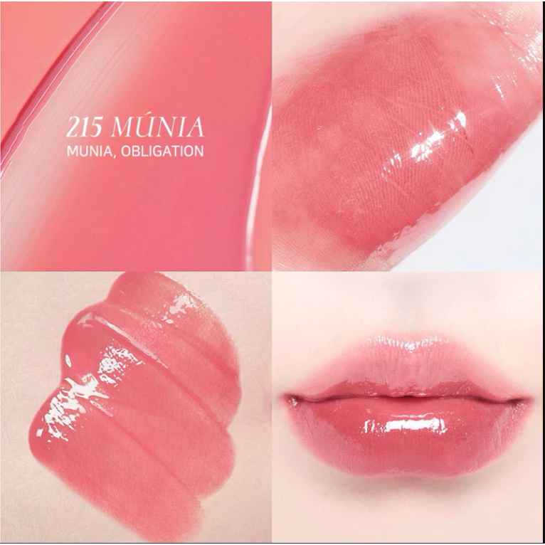 Son Kem Bóng Dinto Blur-Glowy Lip Tint 3.5g 215 Munia Hồng thạch dễ dùg phù hợp trag điểm hằg ngày