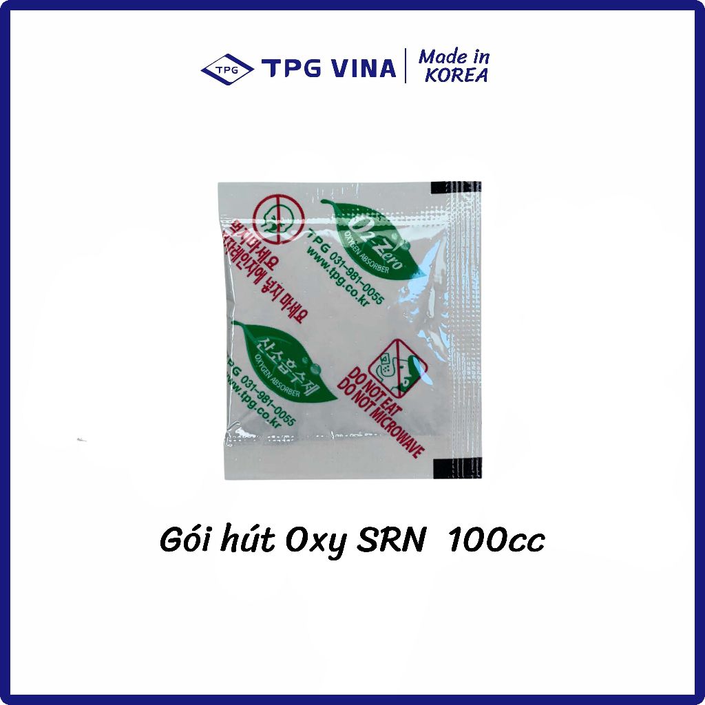 Gói hút oxy 100cc TPG Vina bảo quản thực phẩm đóng gói không bị Oxy hóa, nhập khẩu Hàn Quốc