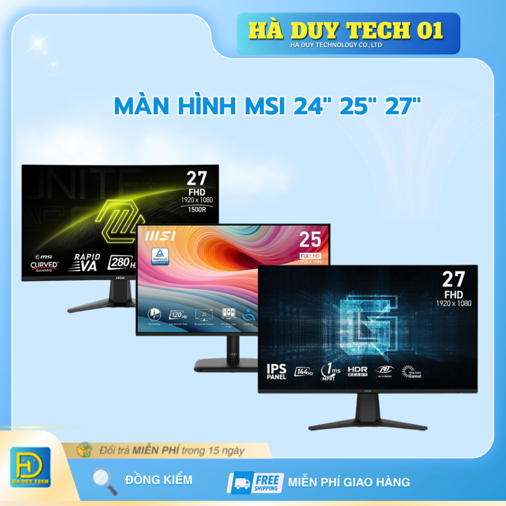 Màn Hình MSI PRO MP251 E14L/MAG 276CXF/PRO MP242L/G275L E14/MAG 275CF X24-CamKếtChínhHãng-HaDuyTech