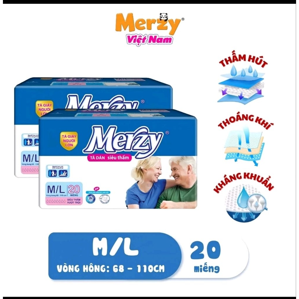 TÃ DÁN MERZY 20 Miếng SIZE M/ L