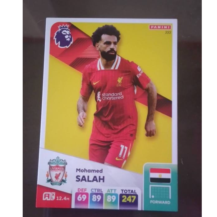 Thẻ cầu thủ Mohamed Salah #222 (Liverpool) Panini Adrenalyn XL 2024/25