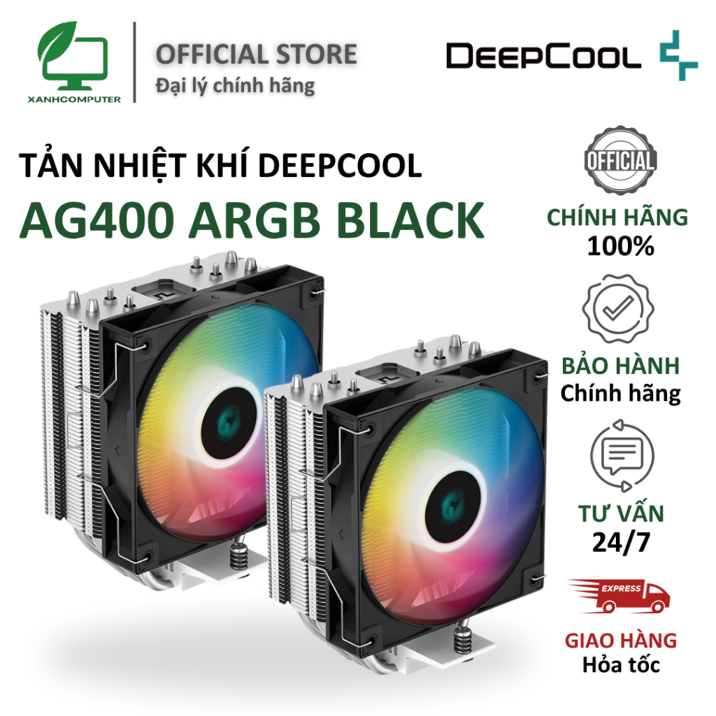 Tản nhiệt Khí DeepCool AG400 ARGB Black - Hãng chính hãng