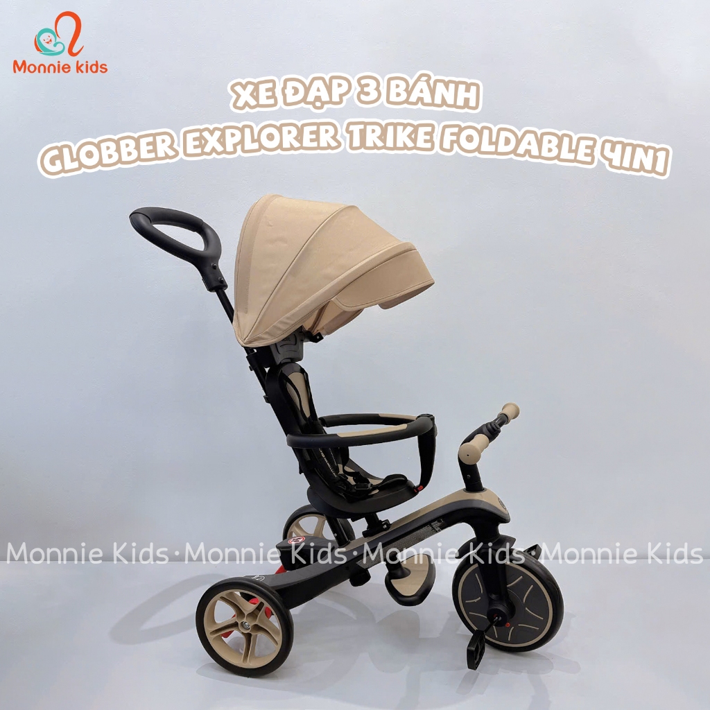 Xe đạp 3 bánh Globber Explorer Trike Foldable 4in1 cho bé 10M+, xe chòi chân 2 bánh - Monnie Kids hà