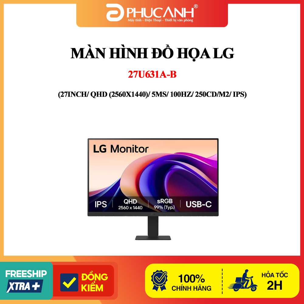 Màn hình đồ họa LG 27U631A-B (27Inch/ QHD (2560x1440)/ 5ms/ 100HZ/ 250cd/m2/ IPS)