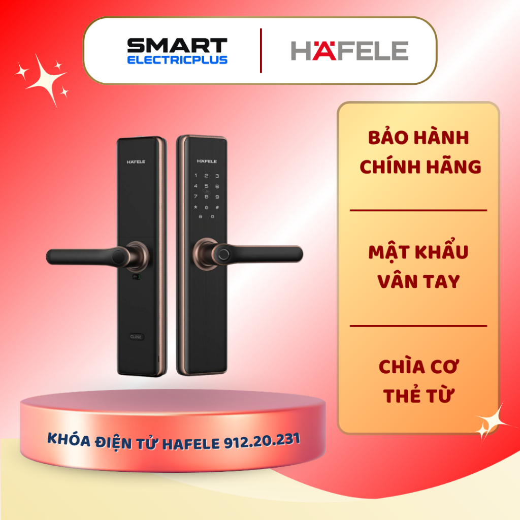 Khóa điện tử Hafele DL7600 912.20.231 - Vân Tay Thẻ Từ, Khóa Thông Minh