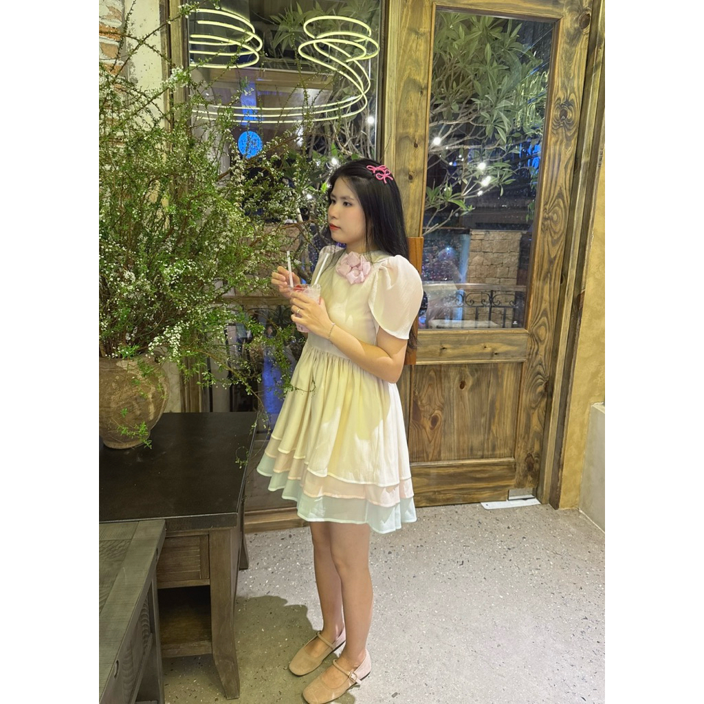 Đầm tay phồng Aguja