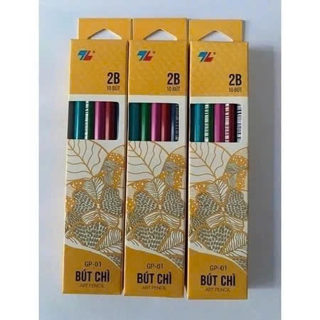 Hộp 10 bút chì 2b Thiên Long GP-01 mẫu mới, bút chì 2b nhiều màu sắc đẹp