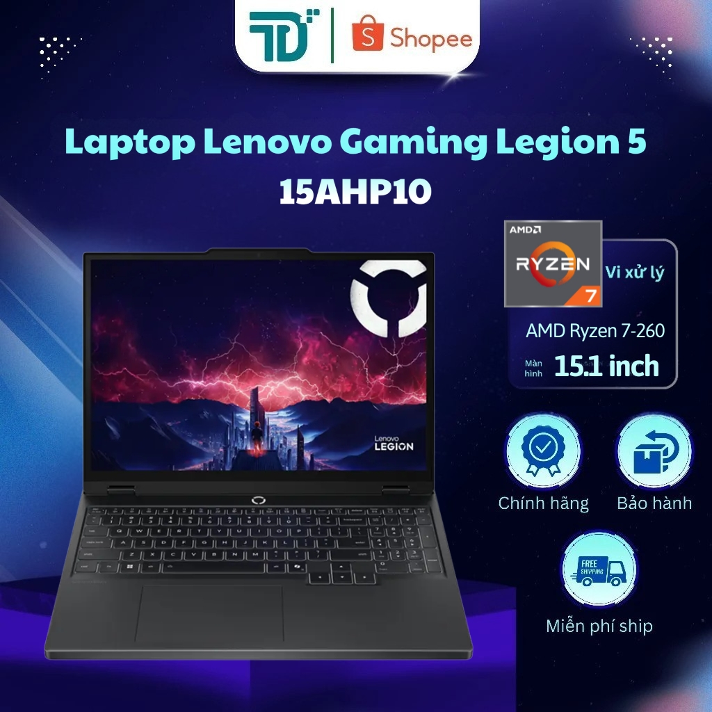 Laptop Lenovo Gaming Legion 5 - 15AHP10 R7-260/AI/24GB/1TB/15.1"WQXGA_OLED/RTX5060 8GB - Laptop New