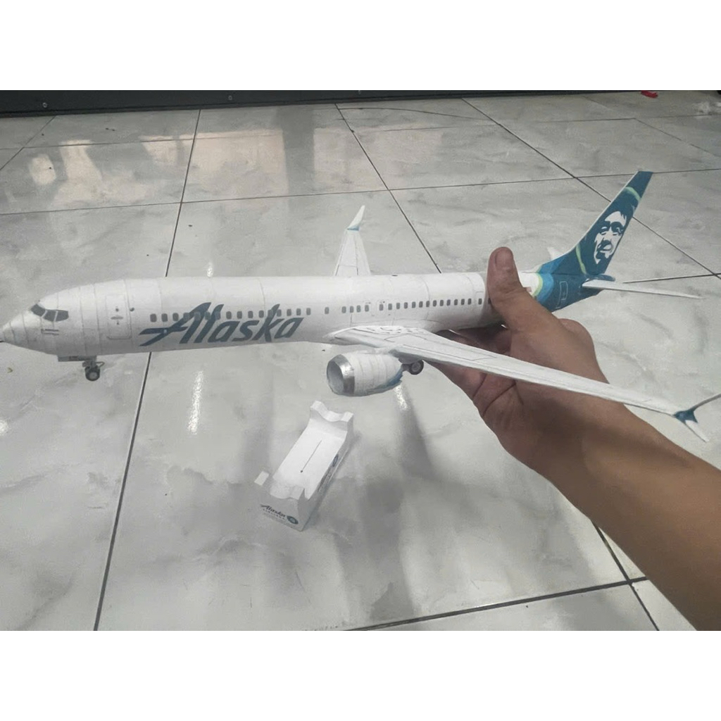 b737max9 Alaska airlines tỉ lệ 1/100 mô hình giấy(đọc mô tả)