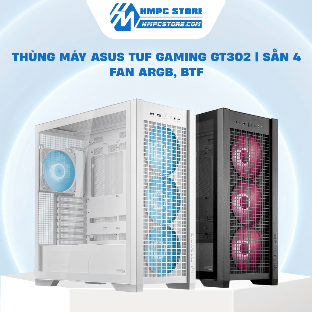 Case - Thùng máy ASUS TUF Gaming GT302 | Sẵn 4 Fan ARGB, BTF, bảo hành 24 tháng