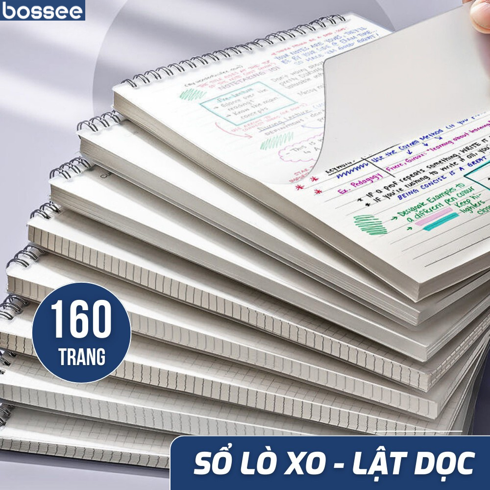 Sổ Lò Xo Lật Dọc Bossee Kích Thước A5/B5/A6 160 Trang