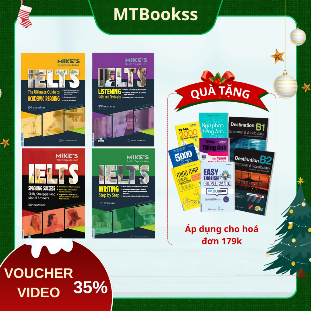 Sách - Combo Trọn Bộ 4 Cuốn Academic Ielts Mike