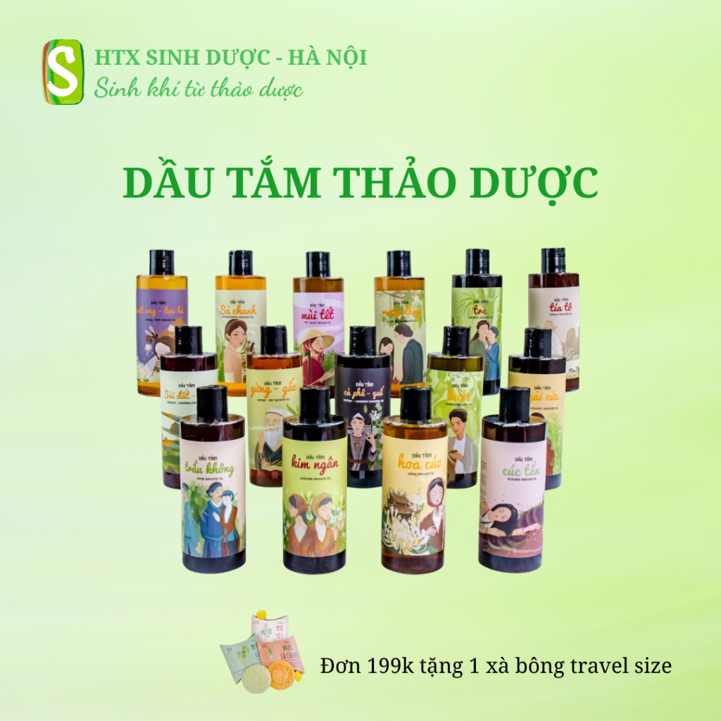 Dầu tắm cổ tích thảo dược HTX Sinh Dược 300ml
