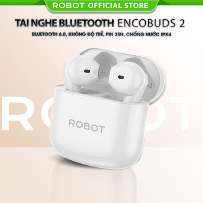 Tai Nghe Bluetooth 6.0 ROBOT  Encobuds 2 In Ear Playtime 35H, Có Khả Năng Chống Nước IPX4 Màng Loa Lớn - Bảo Hành 1 Năm