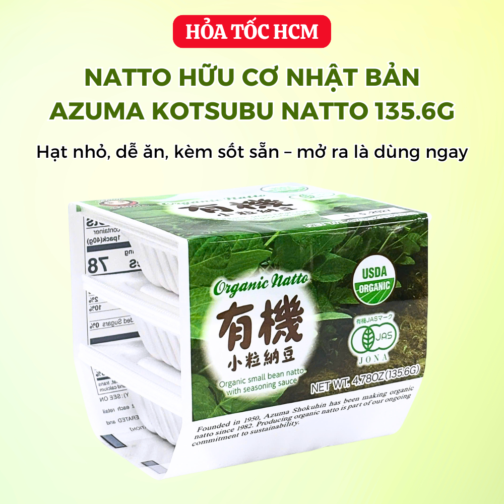 Natto hữu cơ Nhật Bản Azuma Kotsubu Natto - đậu nành lên men đông lạnh 135.6g (3 khay/lốc)