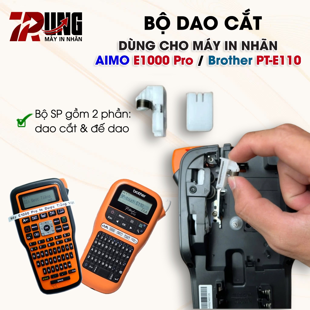 Bộ dao cắt thay thế - Máy in nhãn cầm tay E1000 Pro, Brother PT-E110