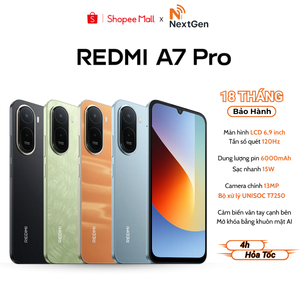 Điện Thoại Xiaomi Redmi A7 Pro 4/64GB - 4/128GB - Bảo hành chính hãng 18 Tháng - (Nguyên Seal) | BigBuy360 - bigbuy360.vn