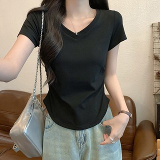 Áo Croptop Cổ Chữ V Nhún Eo Nữ Form Ôm Body Basic Thời Trang CR03 CinZy SG