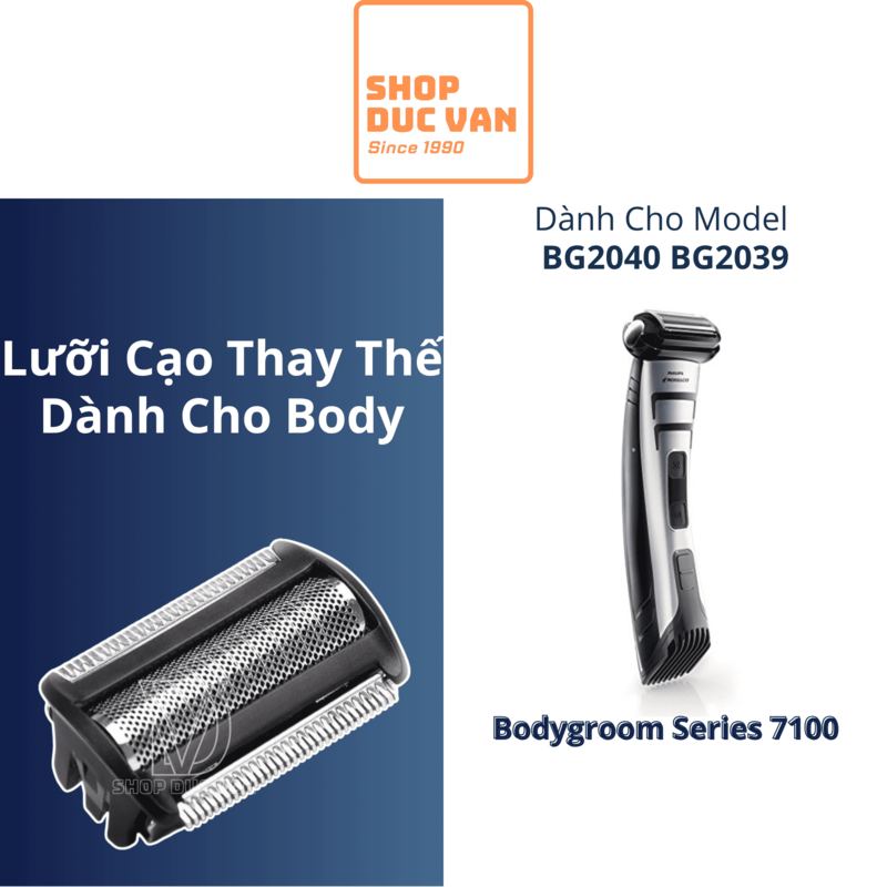 Lưỡi Thay Thế Philips Bodygroom BG2040 BG2039 Đầu Cạo Lông Toàn Thân Philips Series 7100 [ Shop Đức 