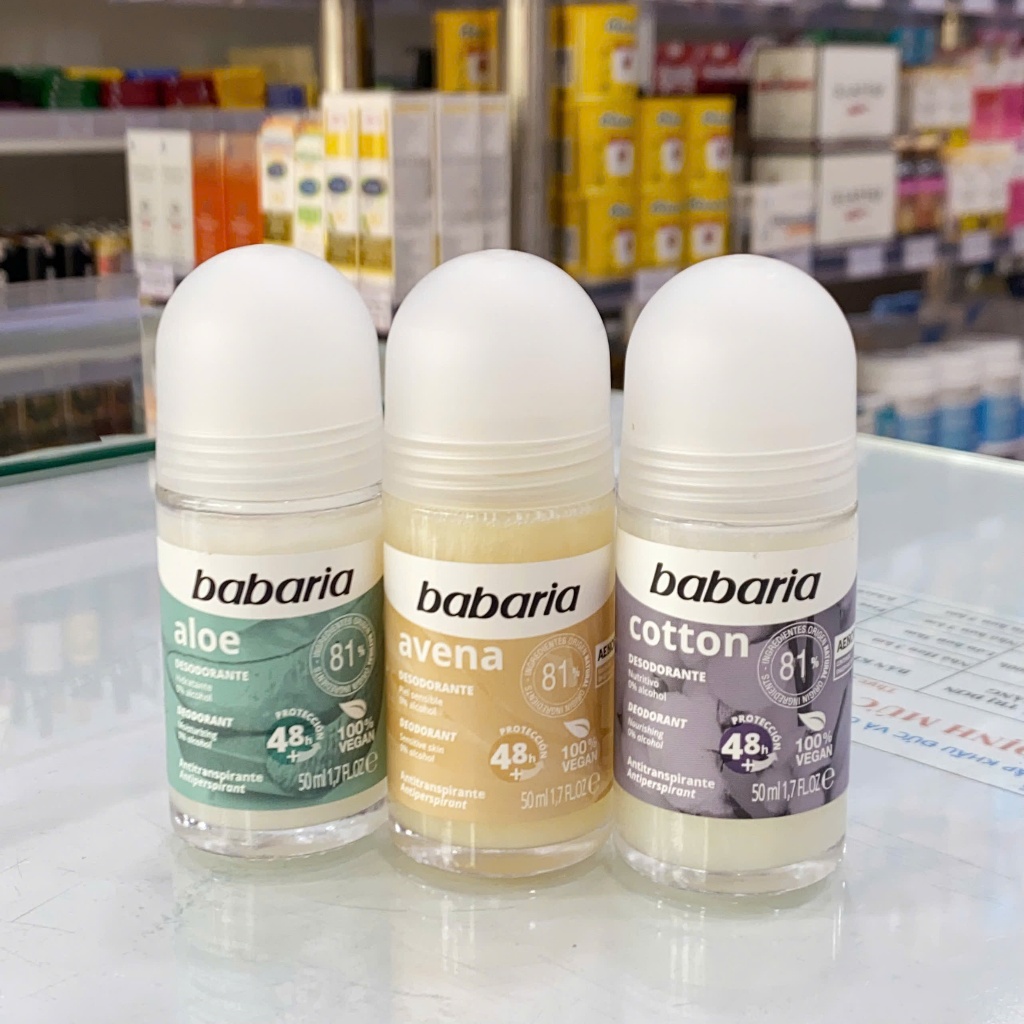 Lăn khử mùi Babaria 50ml- xuất xứ Tây Ban Nha- Lăn nách khử mùi thuần chay