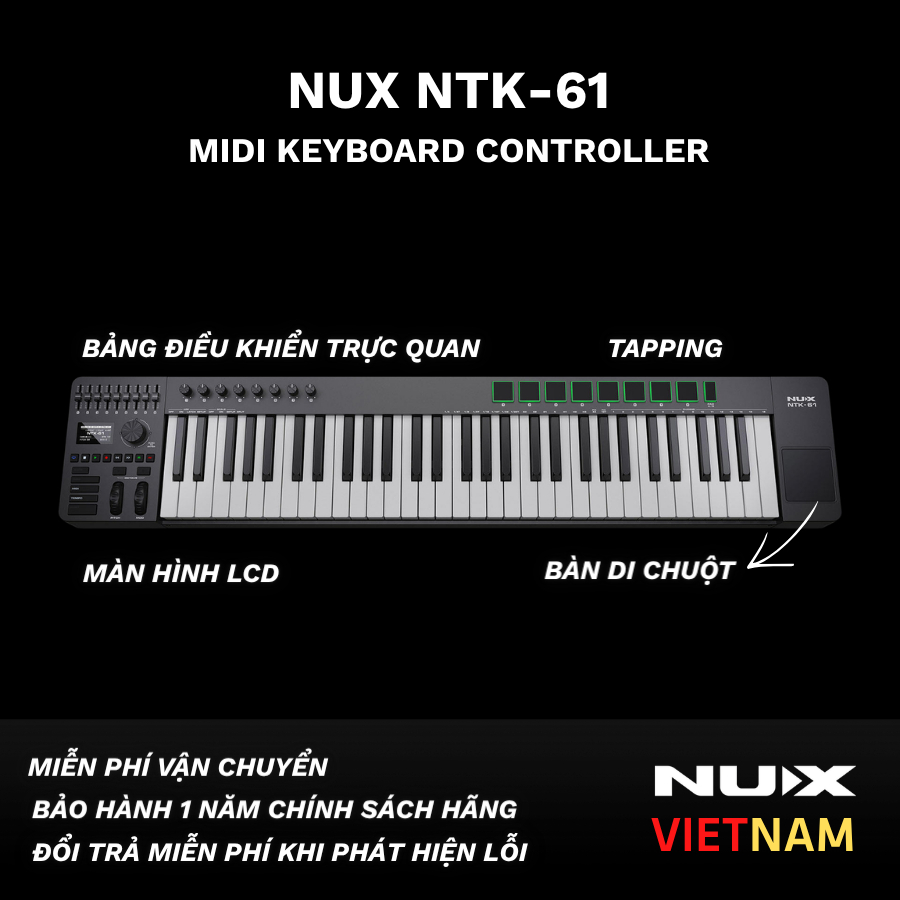 Midi Controller Nux NTK-61 ( Midi Controller Phòng Thu )