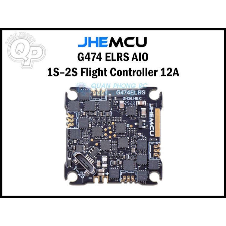 Mạch Cân Bằng JHEMCU G474 ELRS 12A AIO Flight Controller 1-2S Dành cho máy bay điều khiển