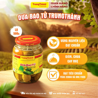 Dưa bao tử TrungThành lọ thủy tinh 500g - Giòn, ngon ăn kèm thịt nướng, bún, phở, làm gỏi trộn, ăn trực tiếp tiện lợi