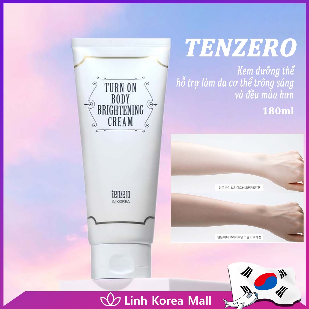Kem dưỡng thể làm da cơ thể trông sáng Tenzero Turn On Body Brightening Cream 180ml