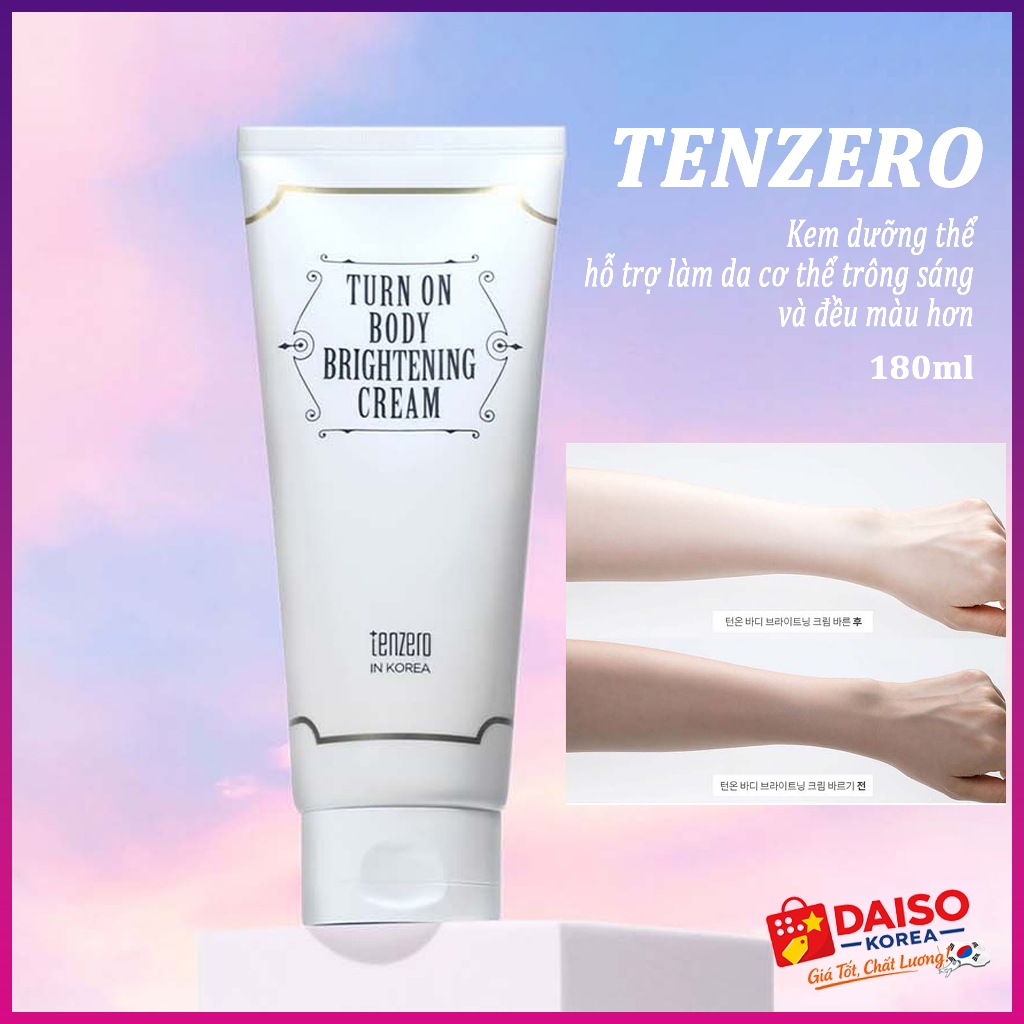 Kem dưỡng thể làm da cơ thể trông sáng Tenzero Turn On Body Brightening Cream 180ml