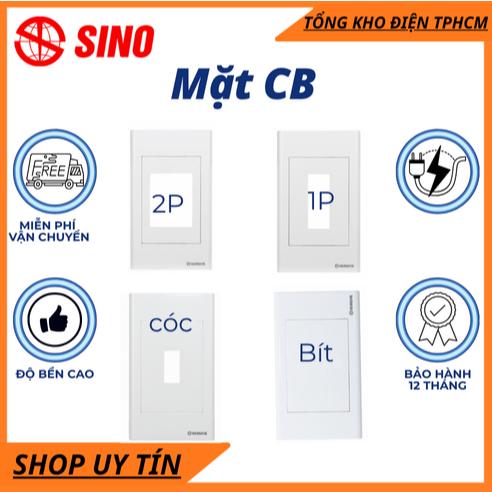 Mặt nhựa chứa 1 MCB, MCCB (dùng cho CB cóc, CB 1 pha, 2 pha) SINO S18 [Hàng Chính Hãng]