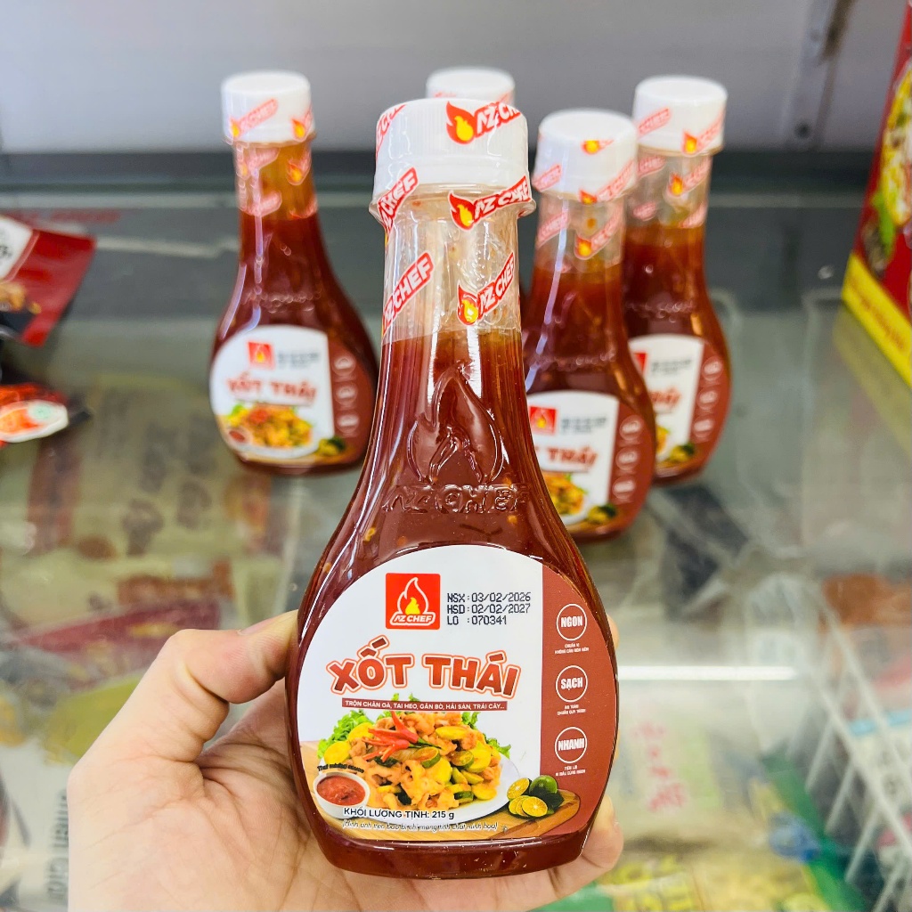 Xốt Thái Cay Ngọt 215g AZ CHEF – Sốt thái Trộn Chân Gà, Salad, Hải Sản