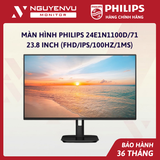 [Full Vat] Màn Hình Philips 24E1N1100D/71 23.8 Inch (FHD/IPS/100Hz/1ms) - Bảo Hành 3 Năm