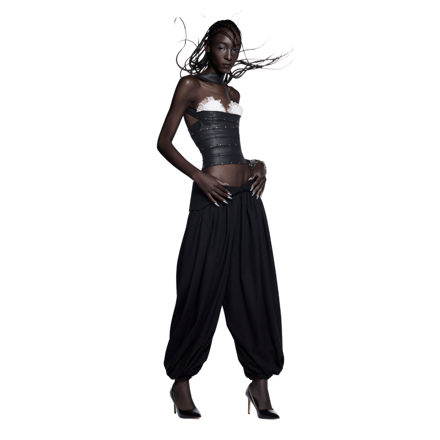 Quần ống rộng linen bo gấu, lưng quần vải len thiết kế gập LINISS - LOUNGE PANTS