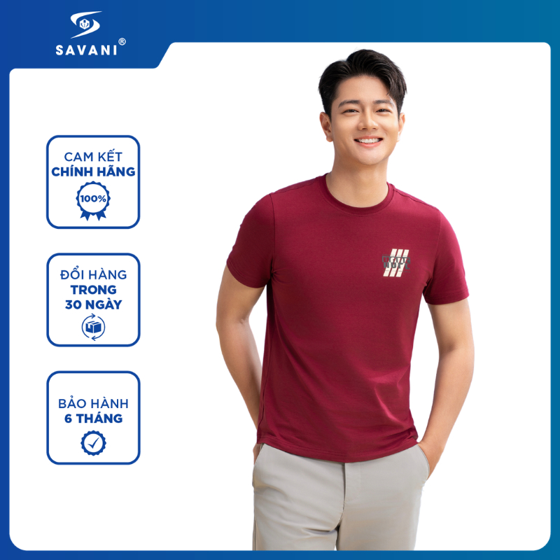 Áo Thun Tshirt Nam SAVANI, Chất Cotton Thoáng Khi, Mềm Mại, Phù Hợp Chơi Thể Thao MTSA101S6