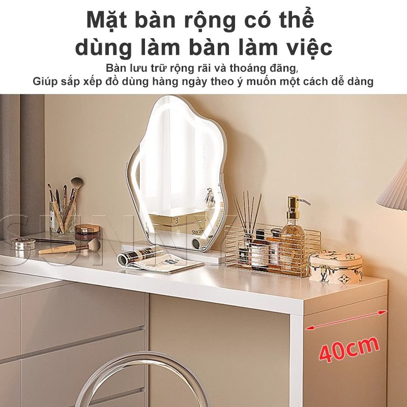 Sunny Bàn Trang Điểm Kết Hợp Tủ Ngăn Kéo 2 trong 1 Thiết Kế Đa Năng 6 Ngăn Lưu Trữ Rộng Rãi | BigBuy360 - bigbuy360.vn