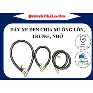 Khóa Dây xe máy , Dây xe đạp chìa muỗng [màu đen, cọng to, nhiều size]