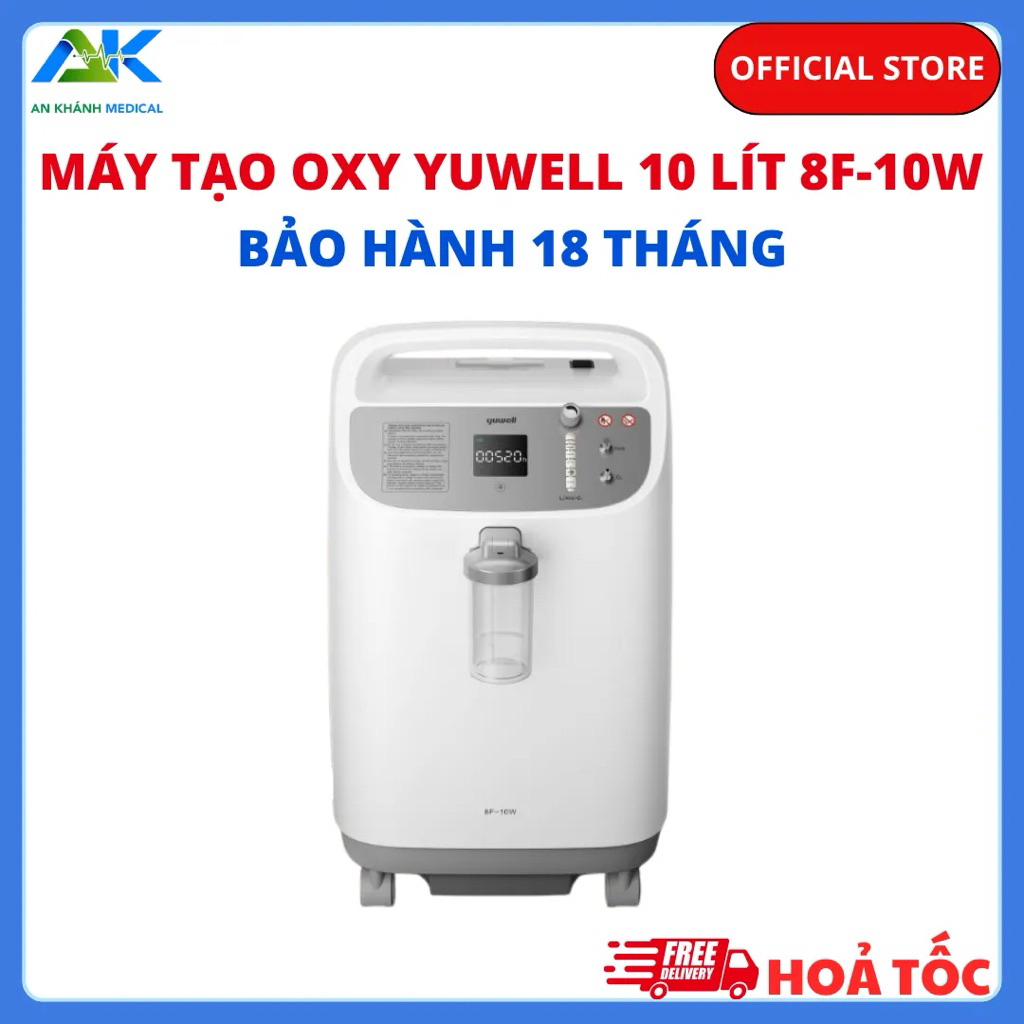 Máy Tạo Oxy 10 Lít Yuwell 8F-10W - Bảo Hành 18 Tháng