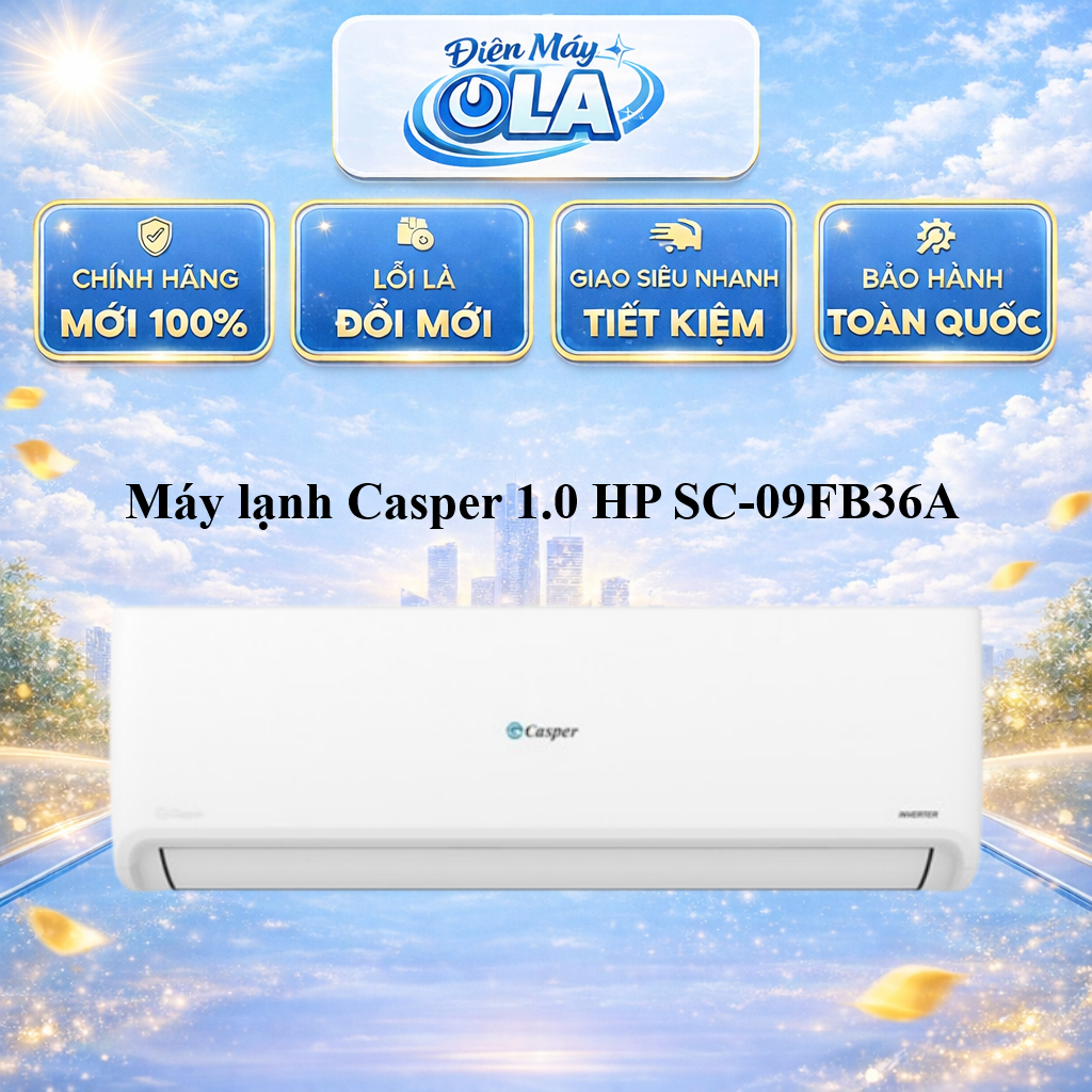 SC-09FB36A - Máy lạnh Casper 1.0 HP SC-09FB36A  KHÔNG INVERTER- BẢO HÀNH CHÍNH HÃNG - GIAO TOÀN QUỐC