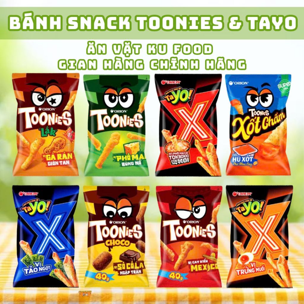 [LỐC 10 GÓI] Bánh Snack Toonies Orion/Bánh Snack Khoai Tây Tayo Orion - Snack Orion