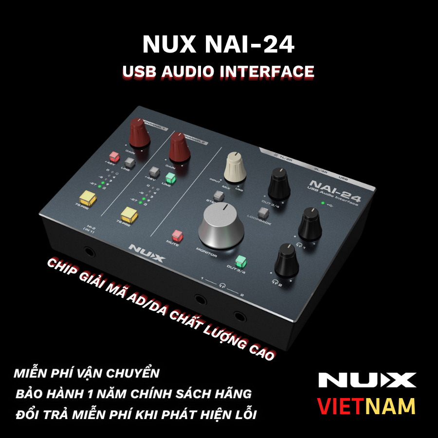 USB Audio Interface Nux NAI-24 ( Soundcard Chip AD/DA )