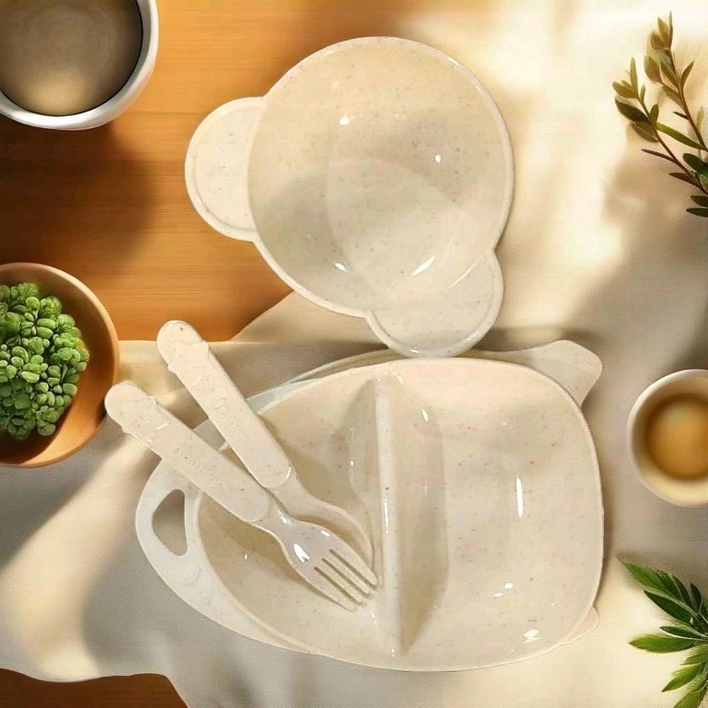 Bộ bát ăn dặm sợi tre cho bé 4 món