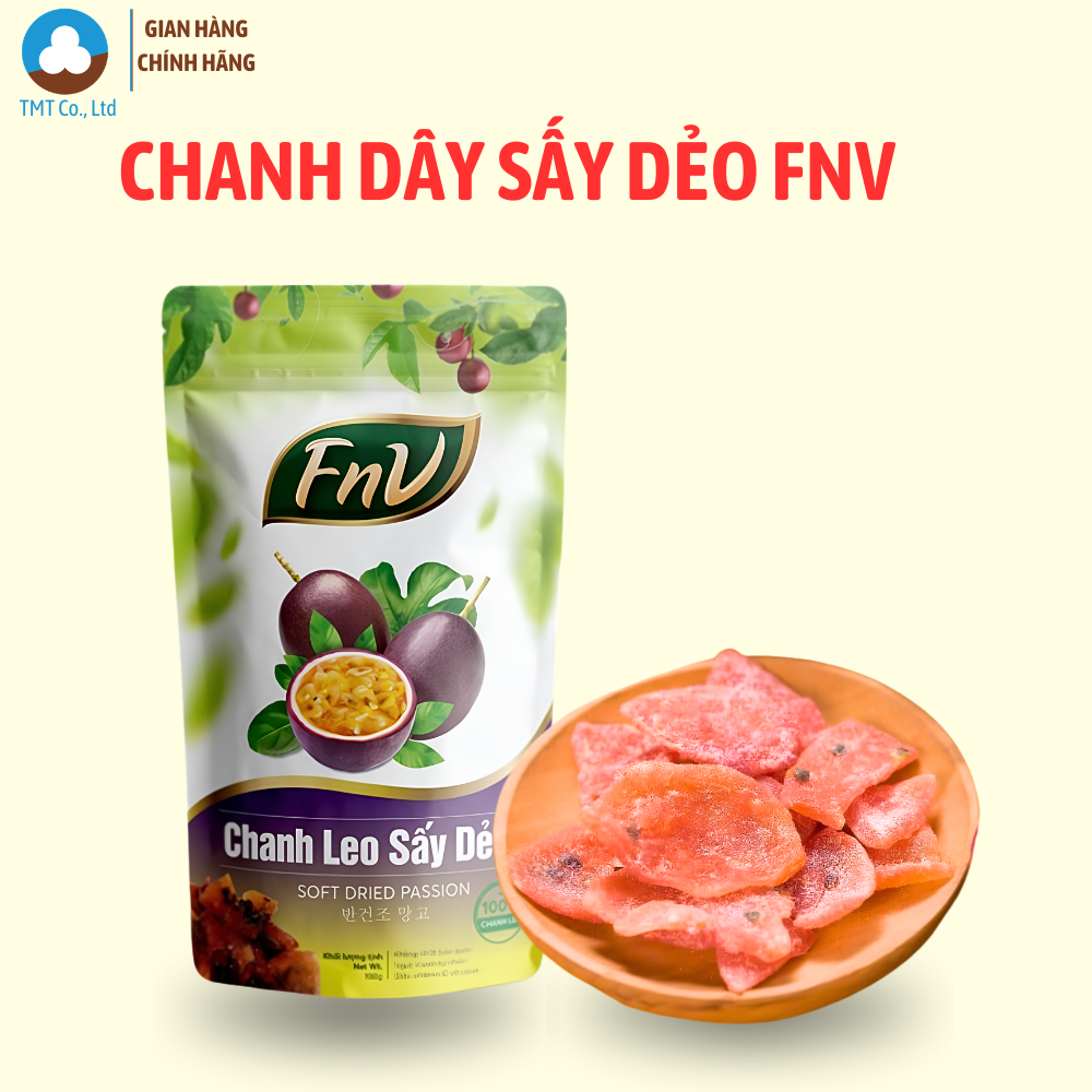 Chanh dây sấy dẻo FnV, lát chanh dây mềm dẻo, ít ngọt