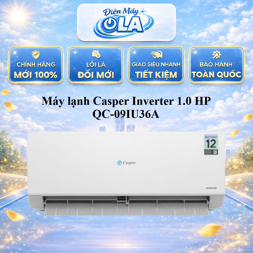 QC-09IU36A - Máy lạnh Casper Inverter 1.0 HP QC-09IU36A - BẢO HÀNH CHÍNH HÃNG - GIAO TOÀN QUỐC