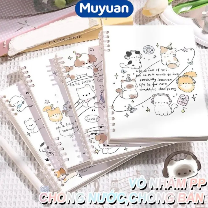 Sổ Tay Gáy Rời Muyuan 120 Trang – Giấy Dày, Tháo Rời Trang, Bìa Chống Nước
