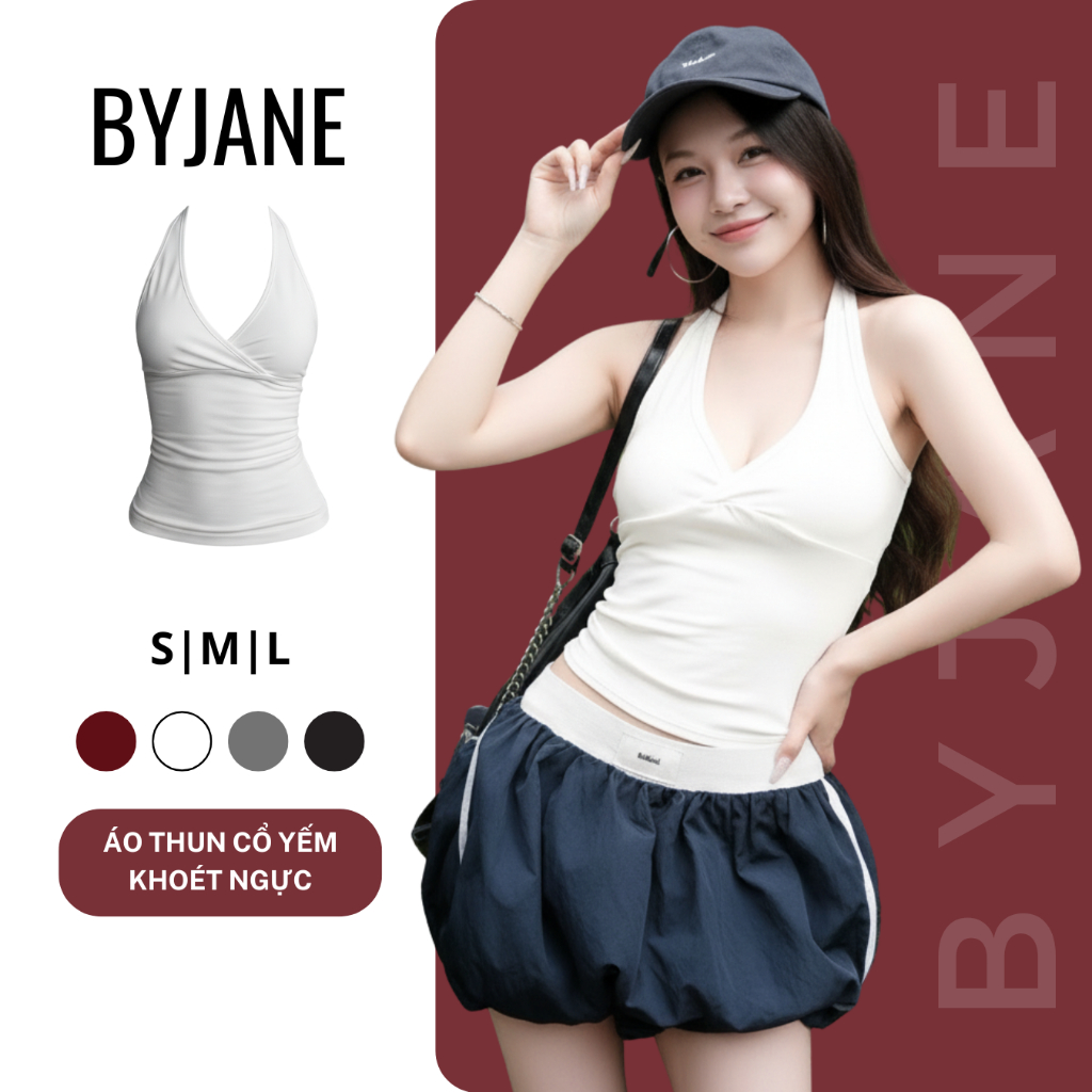 Áo Thun Cổ Yếm Nữ Co Giãn Ôm Body, Áo Cổ Yếm Tôn Dáng Co Dãn 4 Chiều BYJANE-155 | BigBuy360 - bigbuy360.vn