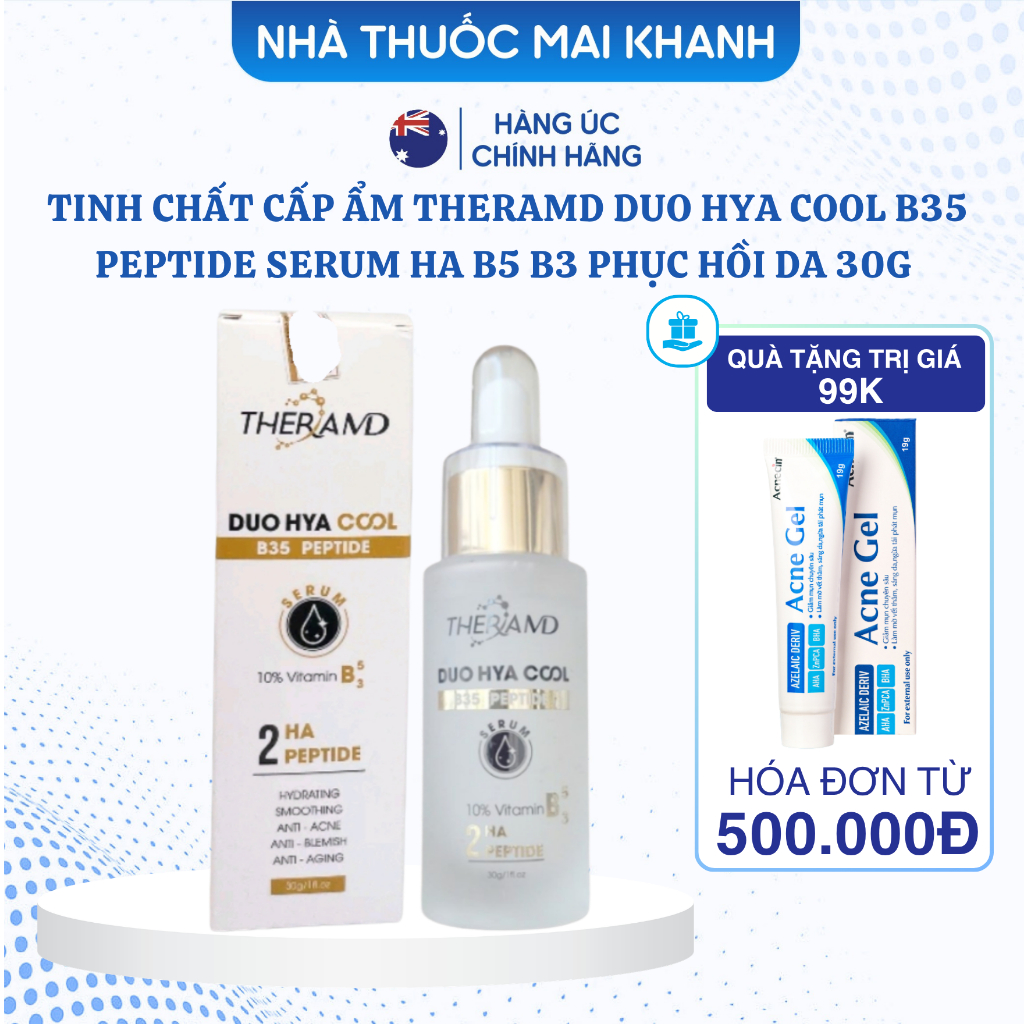 [Chính Hãng] Tinh Chất Cấp Ẩm,Phục Hồi Da TheraMD Duo Hya Cool B35 Peptide Serum HA B5 B3 30g