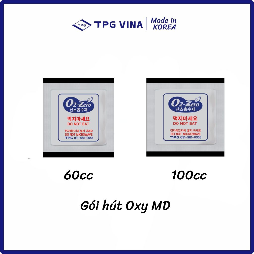 gói hút oxy md 60cc 100cc tpg hàn quốc khử oxy thực phẩm độ ẩm cao bánh bao xúc xích bánh gạo cay