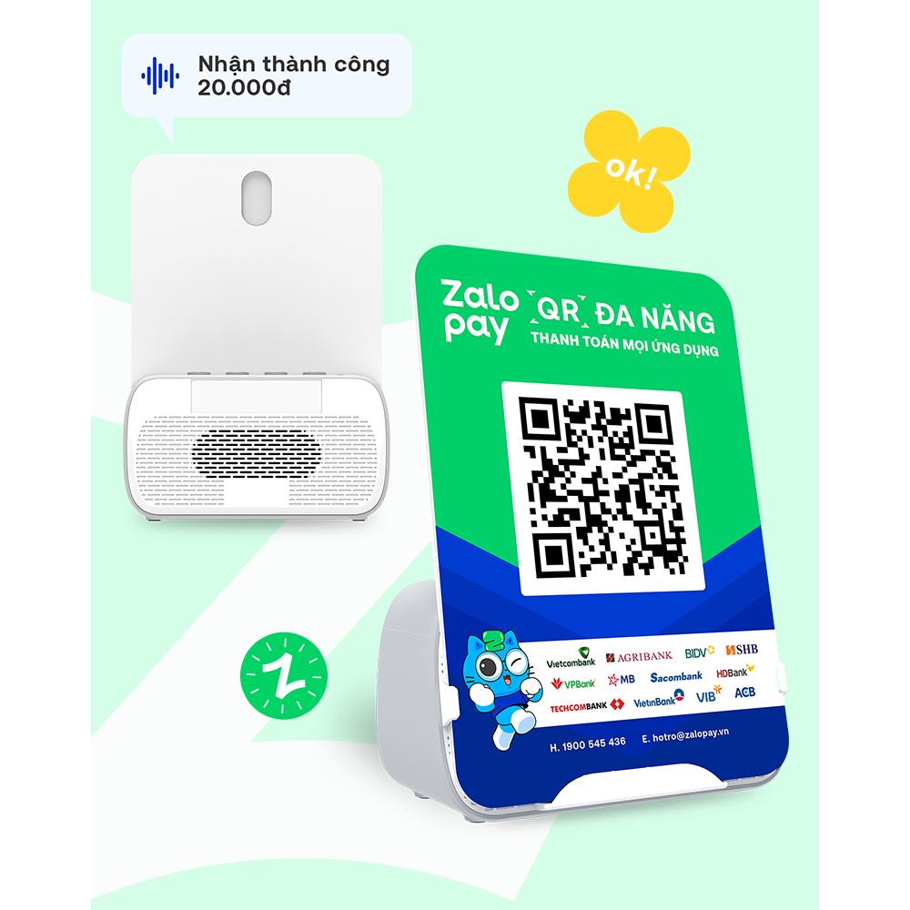 Loa thông báo chuyển khoản Zalopay Box V2 – Nhận tiền nhanh, bán hàng chủ động
