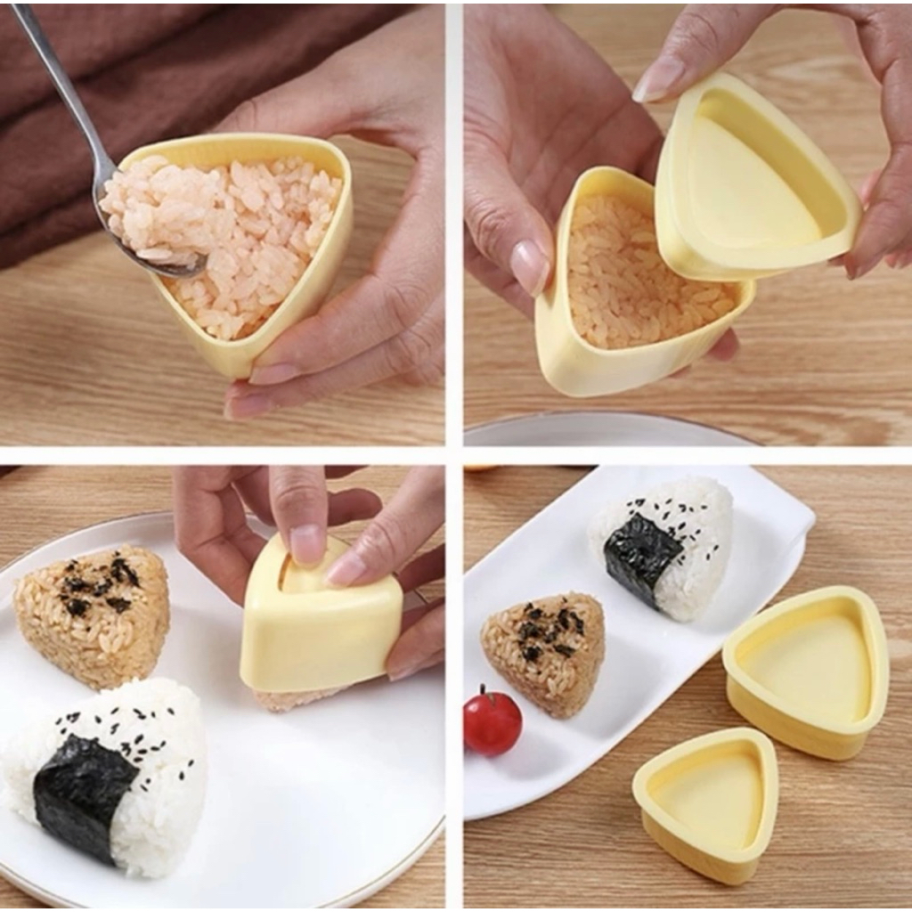 Khuôn làm cơm nắm ăn dặm tự chế cho bé, khuôn làm sushi, khuôn làm cơm nắm hình tam giác