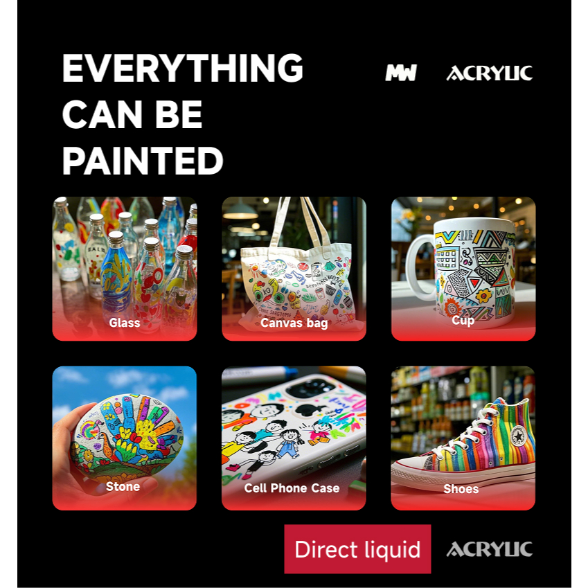 MW Bộ bút dạ lỏng,Acrylic Marker,đầu cọ mềm 48/60/80/120/168 màu - Trang trí đa chất liệu,Dụng cụ học tập văn phòng phẩm | BigBuy360 - bigbuy360.vn